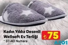 JUNO KADIN YILDIZ DESENLİ WELLSOFT EV TERLİĞİ JUNO KADIN YILDIZ DESENLİ WELLSOFT EV TERLİĞİ